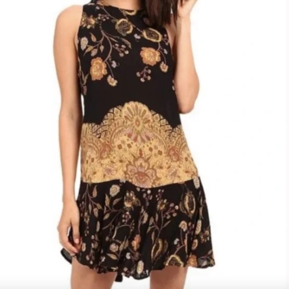 Free People Dobybot Floral Swing Mini Dress Size Small